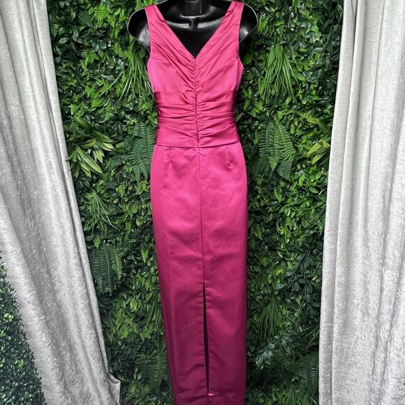 DAVIDS BRIDAL Dress Women 4 Pink‎ Satin Pleated Layered Gown Formal Wedding 2419 - Picture 10 of 12